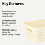 Plastic Storage Baskets (pack of six)