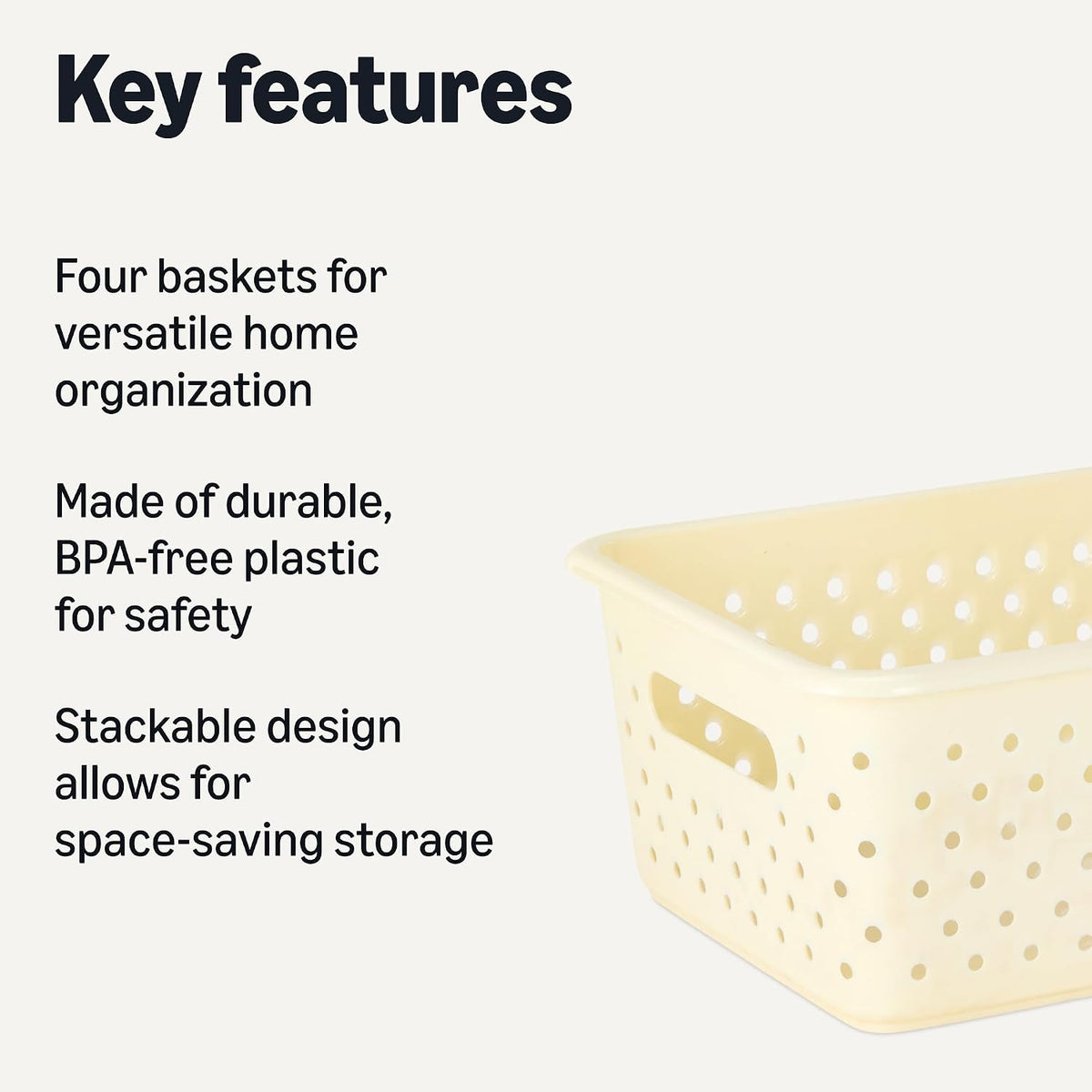 Plastic Storage Baskets (pack of six)