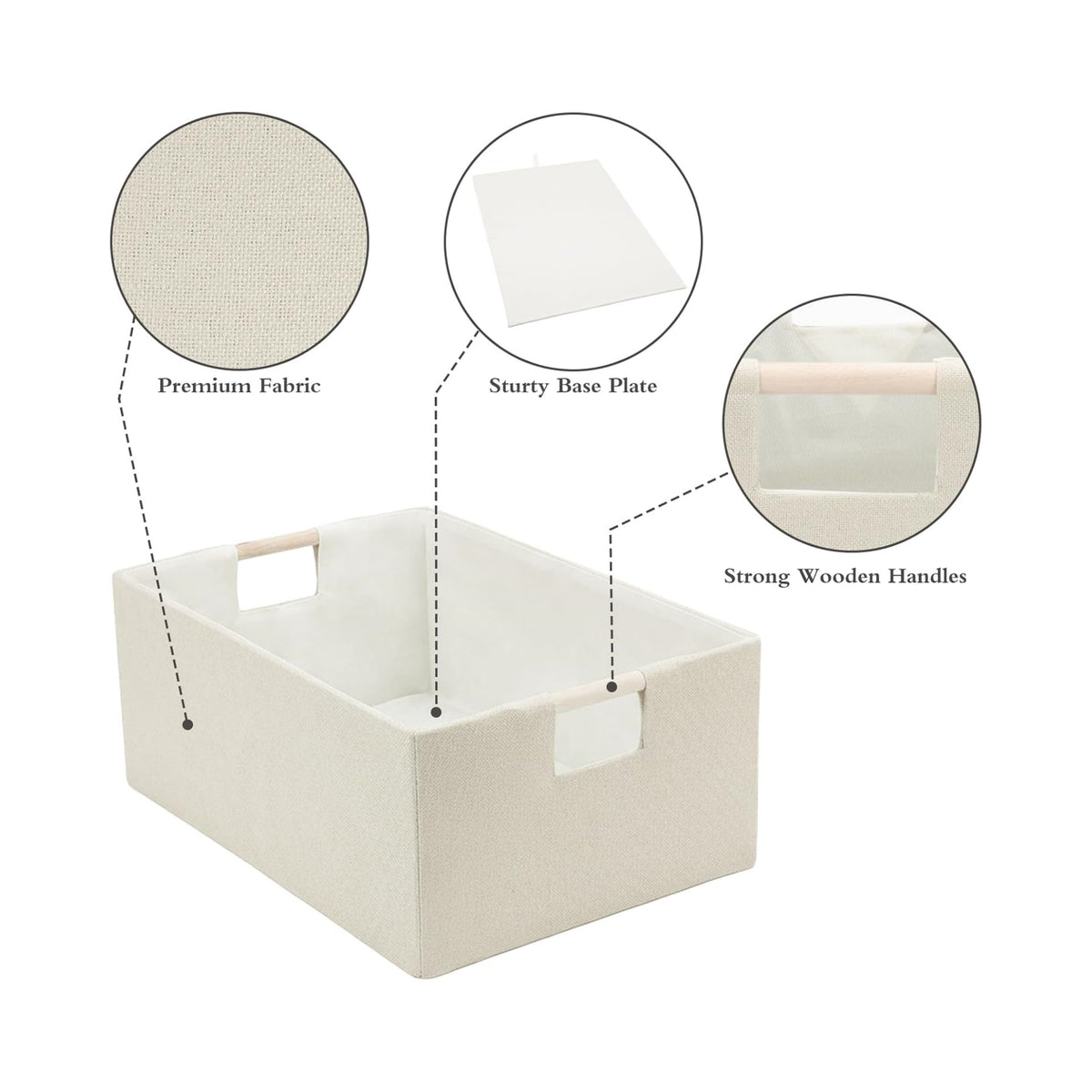 Foldable Fabric Storage Basket for Shelves