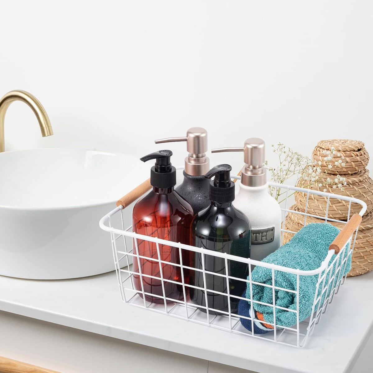 Wire Basket 4 Pcs Metal Wire Storage