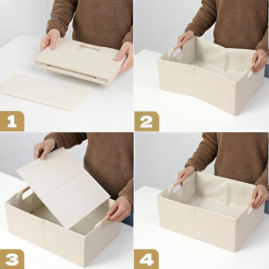 Foldable Fabric Storage Basket for Shelves