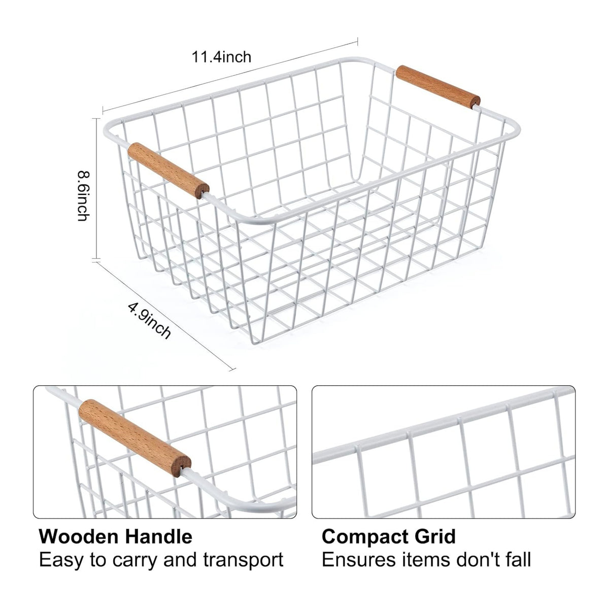 Wire Basket 4 Pcs Metal Wire Storage