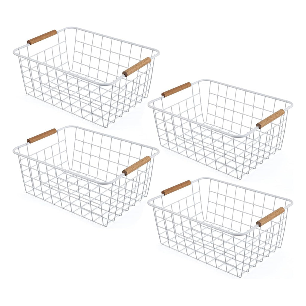 Wire Basket 4 Pcs Metal Wire Storage