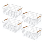 Wire Basket 4 Pcs Metal Wire Storage
