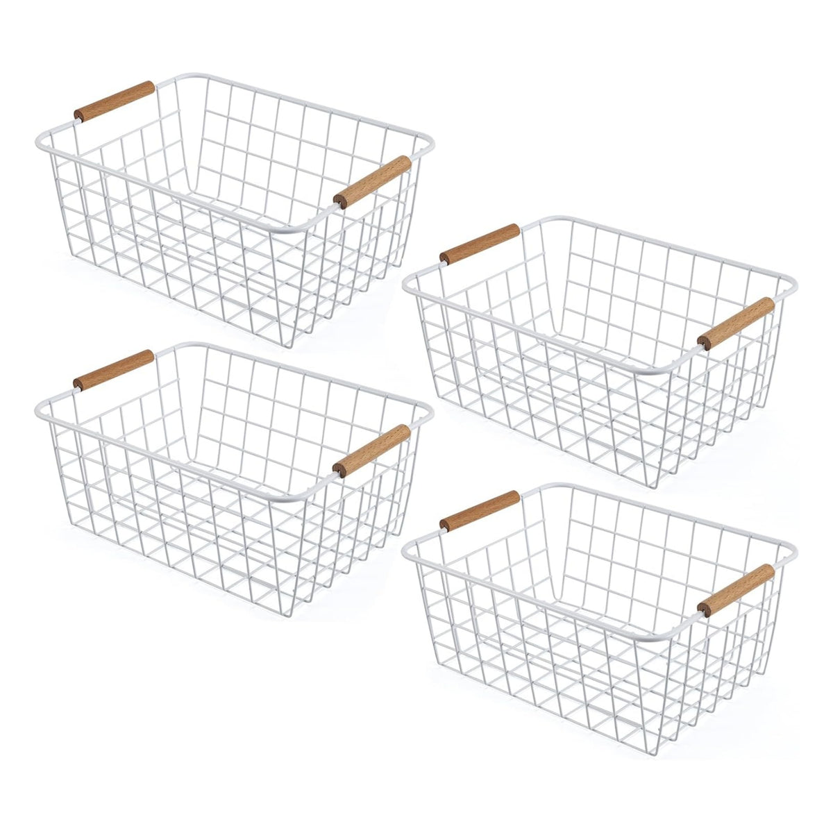 Wire Basket 4 Pcs Metal Wire Storage