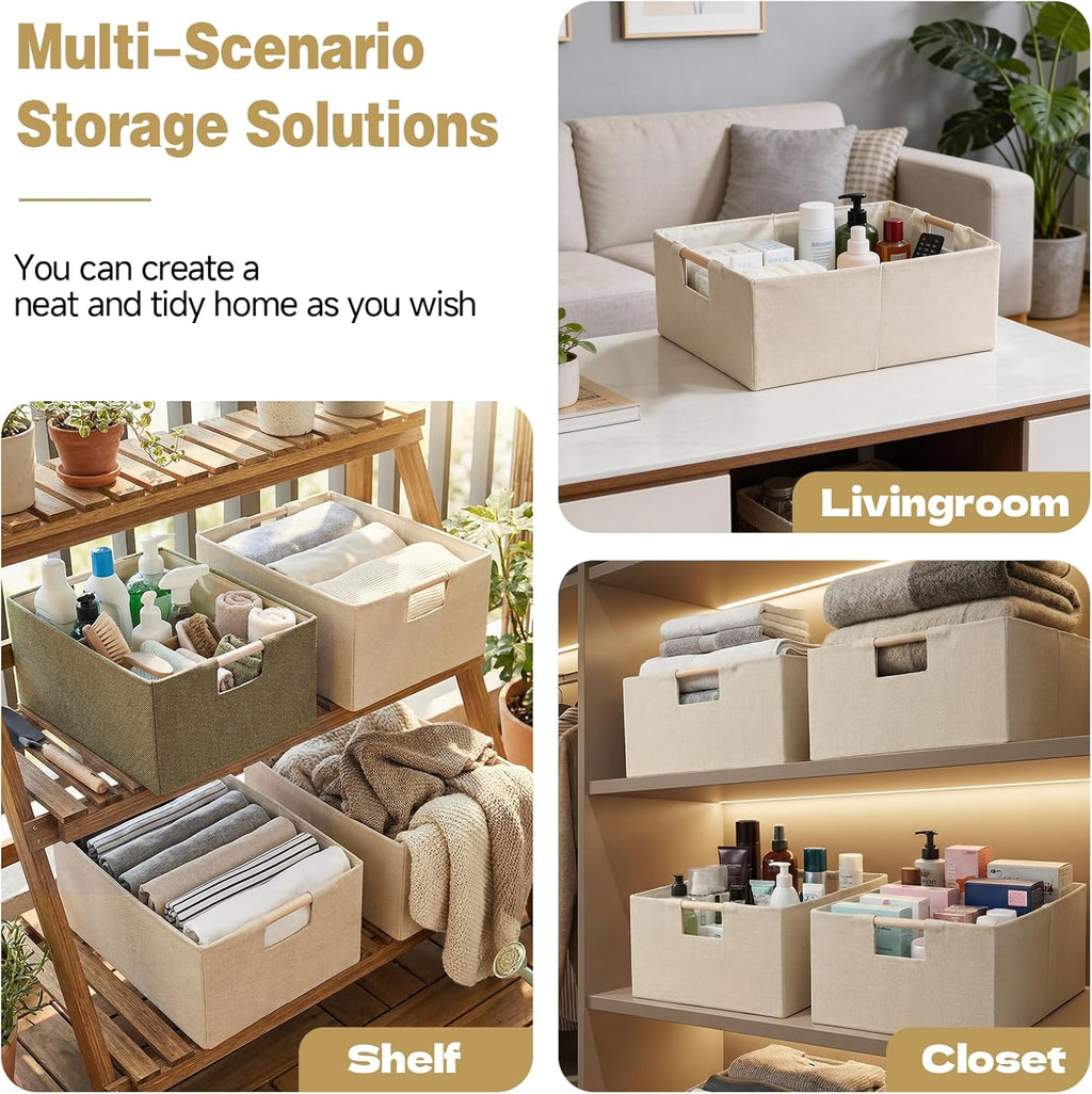 Foldable Fabric Storage Basket for Shelves