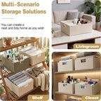 Foldable Fabric Storage Basket for Shelves