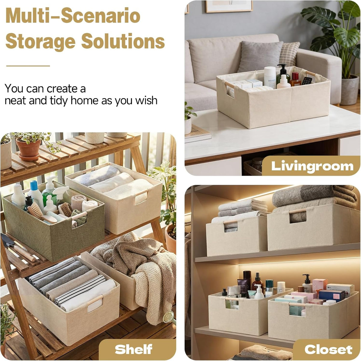 Foldable Fabric Storage Basket for Shelves