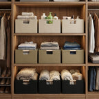 Foldable Fabric Storage Basket for Shelves