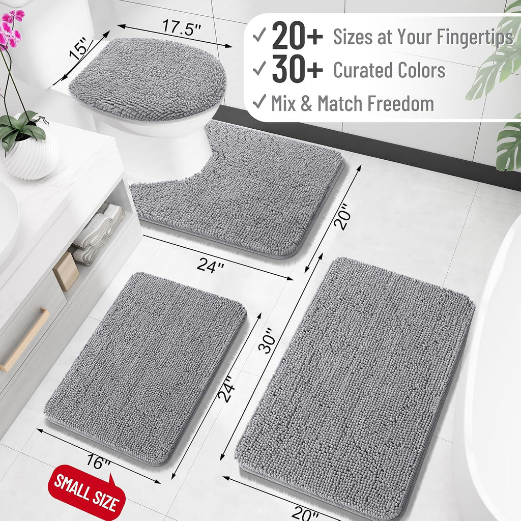 Extra Soft Absorbent Chenille Bath Rugs