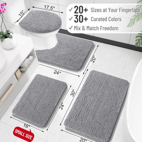 Extra Soft Absorbent Chenille Bath Rugs